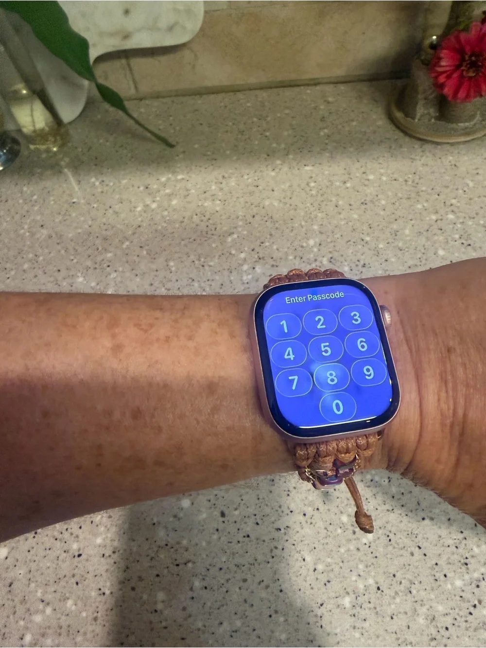 Cape Diablo Handcrafted Tan Leather Watch Band with Multicolor Beads